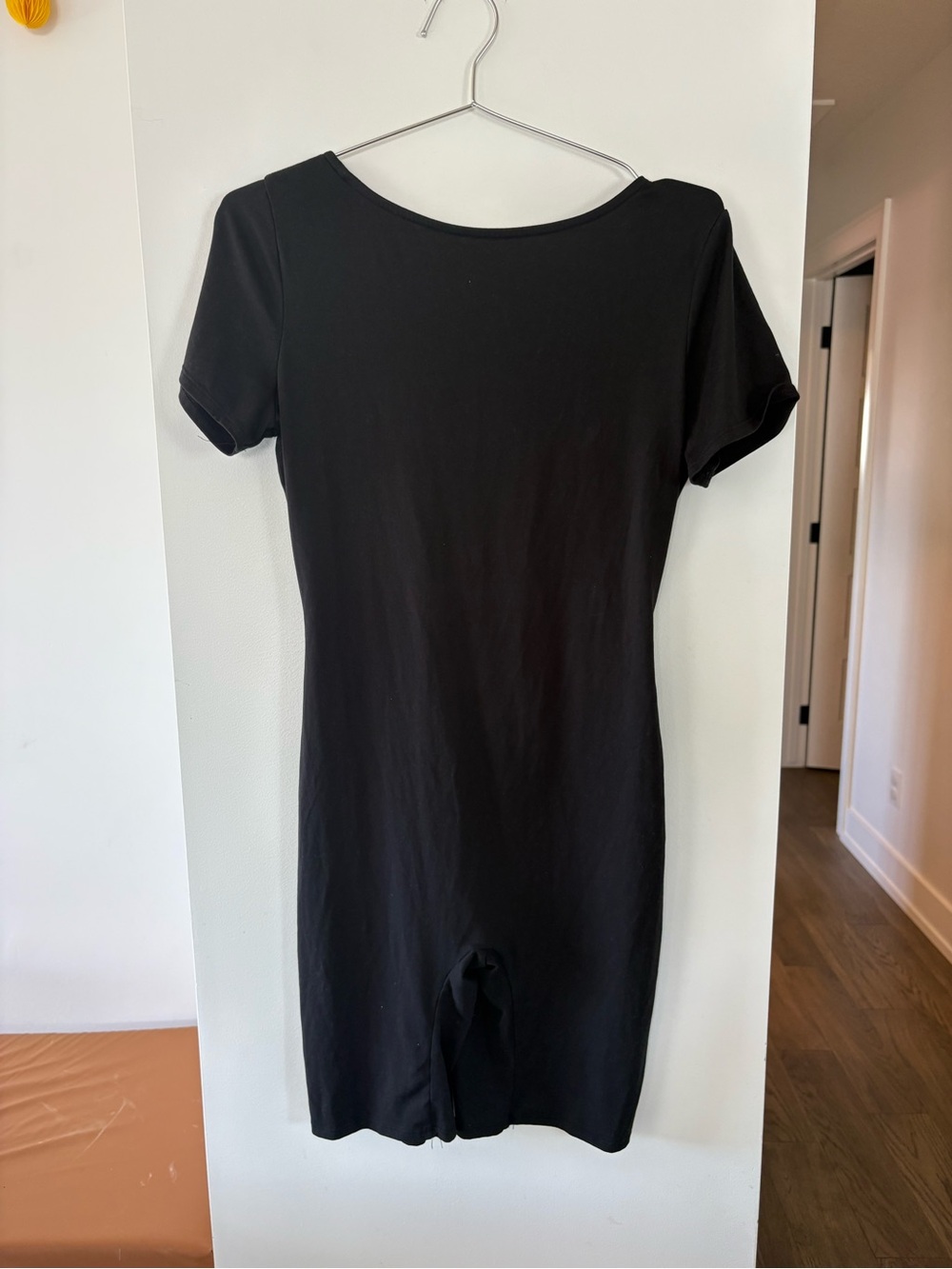 Free People Black Short-Sleeve Mini Bodycon Dress